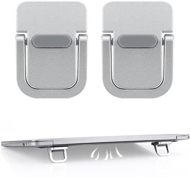 Stinecza mini laptop stand metal 2 Pcs Mini Laptop Riser Stand Aluminium Laptop Stand with Adjustable Height Compatible with Universal Laptops