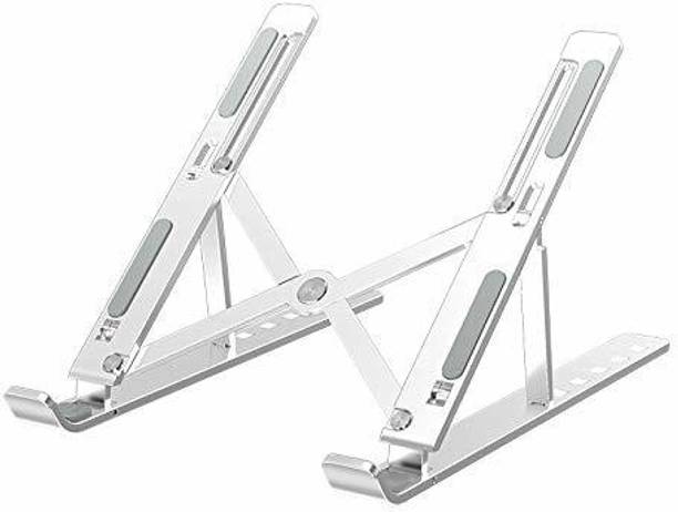 Grafton 6 Angles Adjustable Aluminum Ergonomic Foldable Portable Tabletop Laptop Stand Ergonomic Laptop Stands Compatible More 9"-15.6" Laptops (Silver) Aluminium Floor and Desk Stand Laptop Stand with Adjustable Height Compatible with Universal Laptops