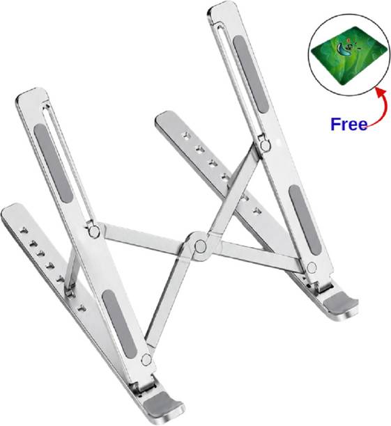 Nexora Aluminum 7 Adjustable Foldable Portable Laptop Stand Tablet Stand Aluminium Rotatable Laptop Stand with Adjustable Height Compatible with Universal Laptops