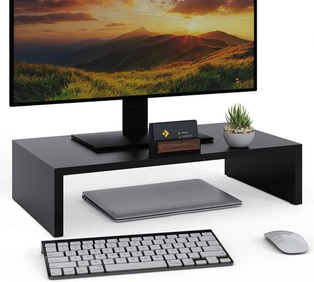 UniAart 1 Tier Computer Monitor Stand, Laptop Stand Wooden Desk Stand Laptop Stand Compatible with Universal, 26 - 35 cm Laptops