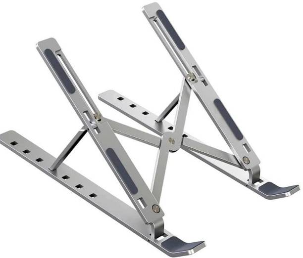 Raptor Foldable Laptop stand Aluminium Floor and Desk Stand Rotatable Laptop Stand with Adjustable Height Compatible with Universal Laptops