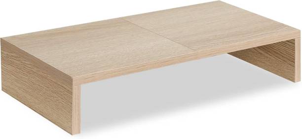 SKYFUN Foldable Monitor Stand Riser for PC, Laptop, TV with Keyboard Storage PINE Small Wooden Lapto