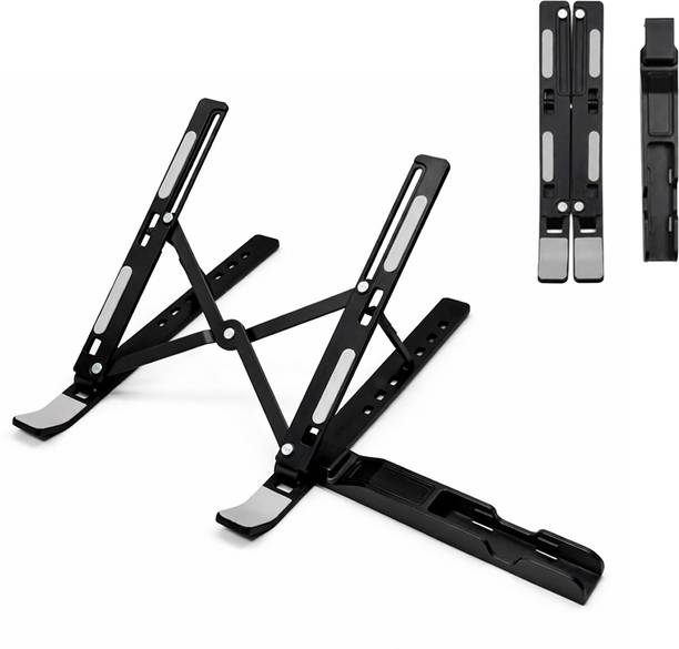 TARKAN 2 in 1 Portable & Foldable Laptop Stand + Mobile Stand Aluminium Desk Stand Laptop Stand with Adjustable Height Compatible with Universal Laptops
