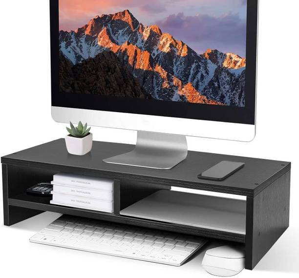 Eveto Monitor_Stand-Wenge Wooden Desk Stand Laptop Stand Compatible with Universal Laptops