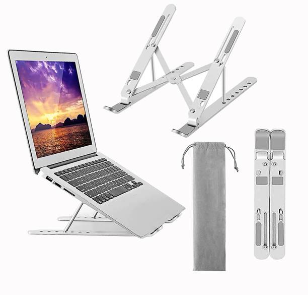 ZAXART ALUMINIUM LAPTOP STAND Floor -Desktop Laptop Stand_134 Aluminium Floor and Desk Stand Laptop Stand with Adjustable Height Compatible with 26 - 35 cm, Universal Laptops