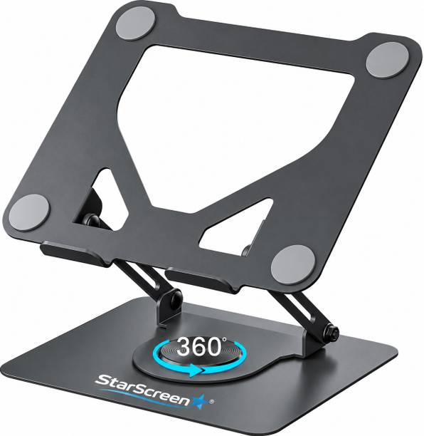 StarScreen Adjustable Folding Laptop And Tablet Stand LAPST-122UNIVERSAL Aluminium Rotatable Laptop Stand with Adjustable Height Compatible with 26 - 35 cm, 36 - 39cm Laptops