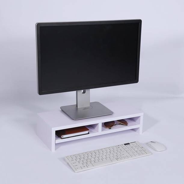 UniAart 2 Tiers Computer Monitor Riser Monitor Stand Riser 2 Tier Wooden Monitor Stand with Storage Organizer Wooden Desk Stand Rotatable Laptop Stand Compatible with 26 - 35 cm, 36 - 39cm, Universal Laptops