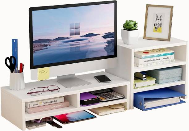 UniShop Unishop Monitor Stand Monitor Riser 3Tier Wooden Desk Stand Laptop Stand Compatible with Universal Laptops