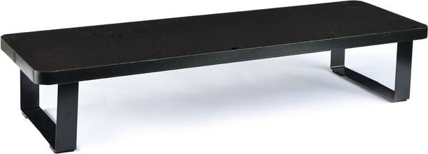 Flux Black Monitor Stand Wooden Floor and Desk Stand Laptop Stand Compatible with Universal Laptops