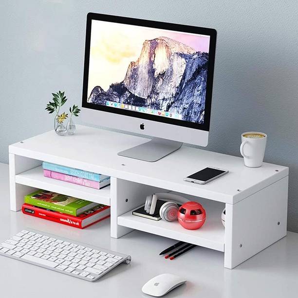 UniShop 3-Tier Desk Monitor Riser Stand Desk Monitor Storage Organizer with Storage Laptop Stand