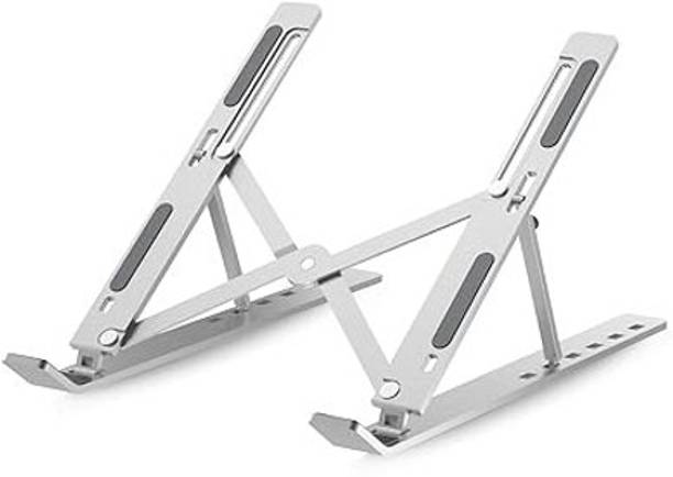Raghuviraa , 6 Angles Adjustable Aluminum Ergonomic Foldable Portable Tabletop Laptop Stand Aluminium Floor and Desk Stand Rotatable Laptop Stand with Adjustable Height Compatible with Universal Laptops