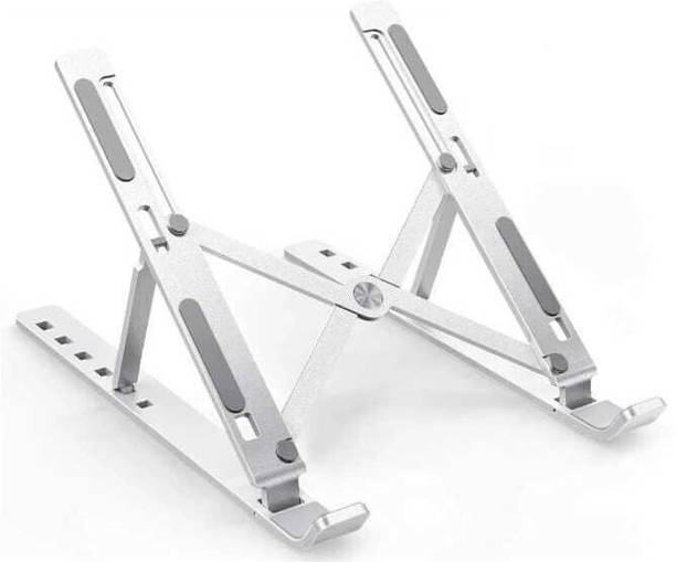 Grafton Height Adjustable Lifter Portable Aluminium for Office (Original Aaks Solution) Woodybox_001 Aluminium Floor and Desk Stand Laptop Stand with Adjustable Height Compatible with Universal Laptops