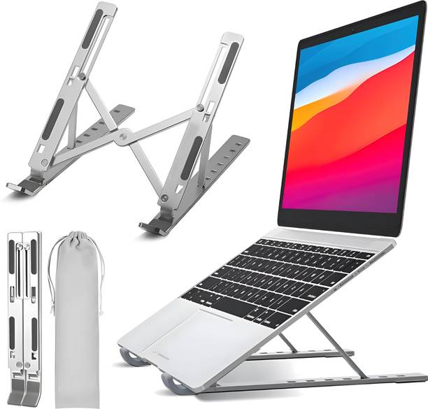 RICH BEAUTY Rich Beauty 6 Angles Aluminium Stand For Macbook, HP, Dell, Lenovo, Notebook Laptop Stand Aluminium Floor and Desk Stand Laptop Stand with Adjustable Height Compatible with Universal Laptops