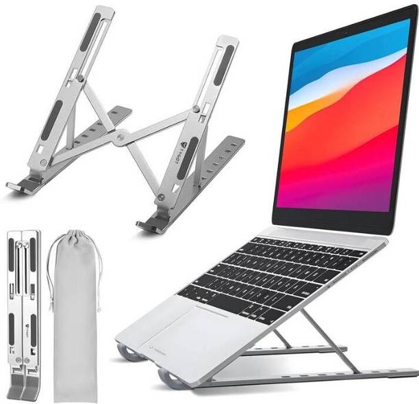 INFINITE STEPS Aluminium Foldable Laptop Stand Aluminium Laptop Stand Adjustable Computer Stand Aluminium Laptop Stand with Adjustable Height Compatible with Universal Laptops