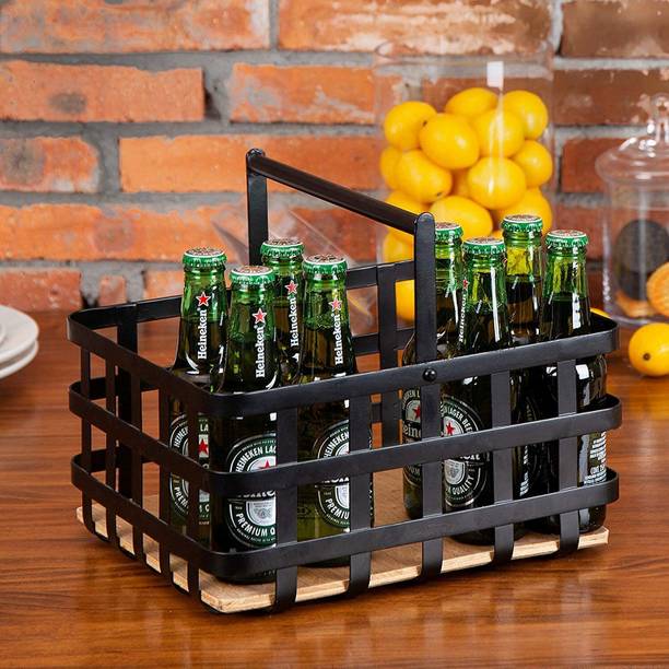 Indian Decor 1000 L Black Laundry Stool/Storage