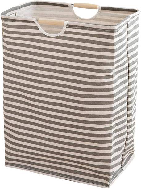 HOUSE OF QUIRK 52 L Black, White Laundry Stool/Storage