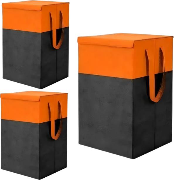 MRSAYON 75 L Orange Laundry Stool/Storage