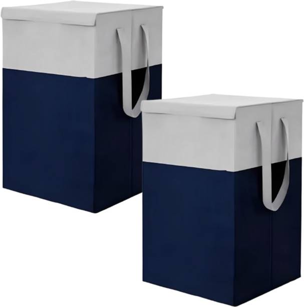 MRSAYON 75 L Dark Blue Laundry Stool/Storage