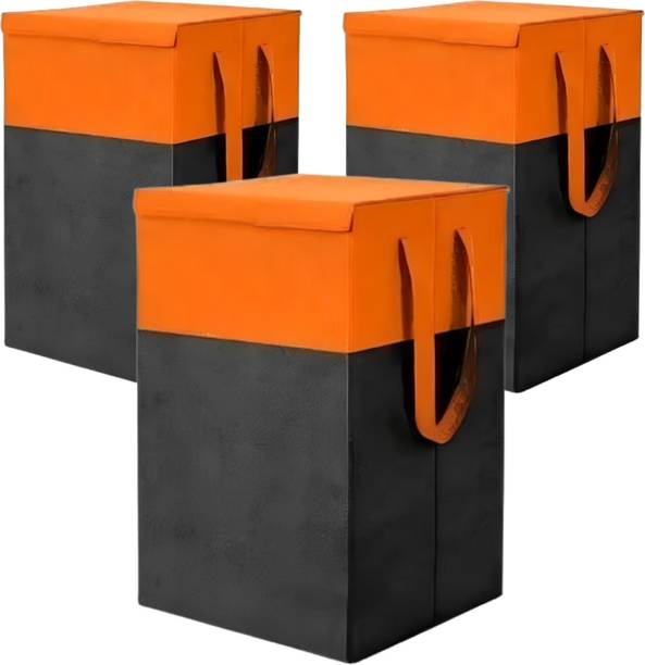 MRSAYON 75 L Orange Laundry Stool/Storage