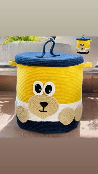 Adorn 10 L Yellow, Multicolor Laundry Stool/Storage
