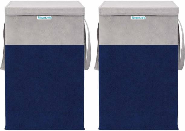 SengarKrafts 75 L Blue, Grey Laundry Basket