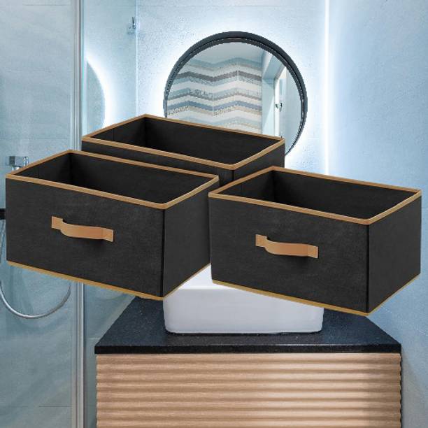 ZOVIRA 15 L Black Laundry Stool/Storage