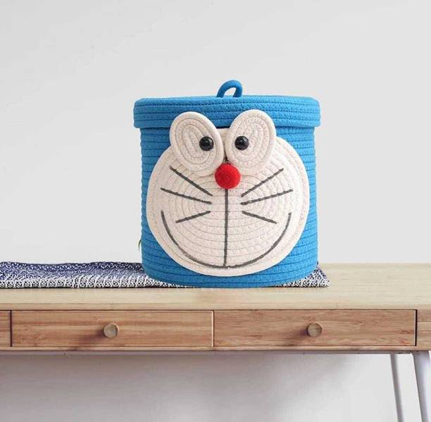 Adorn 10 L Light Blue, White Laundry Stool/Storage