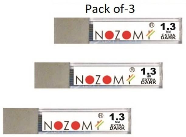 NOZOMI Carbon Mechanical Pencil Lead, 1.3 MM, HB, 3 Tube X 20 Lead Pointer