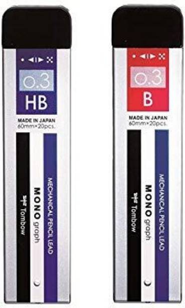 TONBOW Mono Graph Mechanical Pencil HB & B Combo Pack Lead Pointer