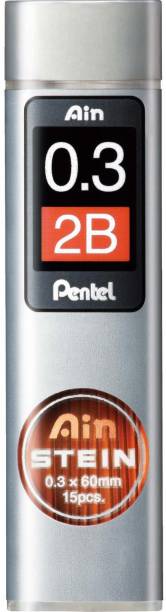 PENTEL Mechanical Pencil Lead, Ain Stein, 0.3mm, C273 2B (1 PACK OF 15 PCS) Lead Pointer