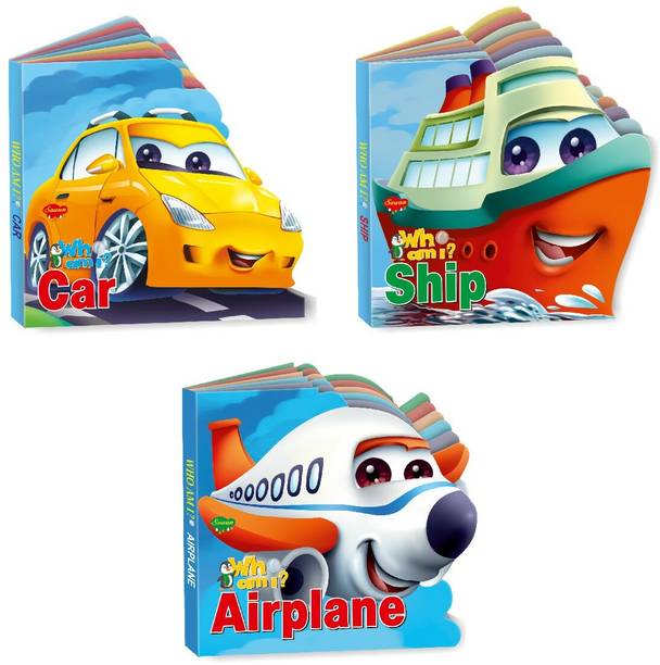 Set Of 3 Who Am I Story Books Of Car, Ship & Airplane