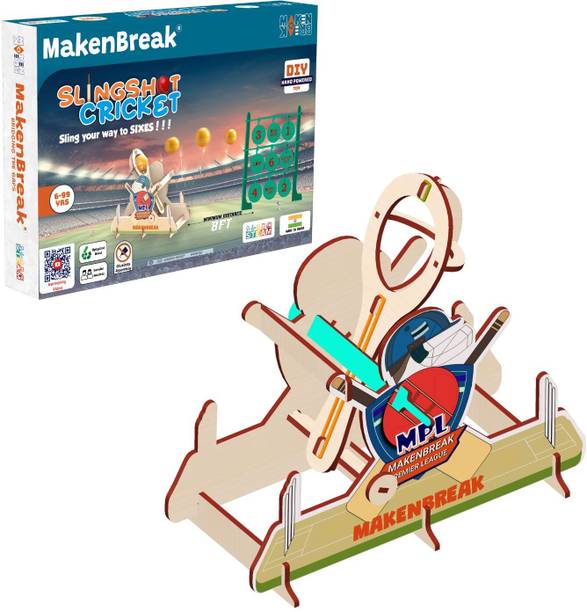 MAKENBREAK Sling Shot Cricket | DIY STEM/STEAM Toy Catapult, Birthday Gift for 7 year kids