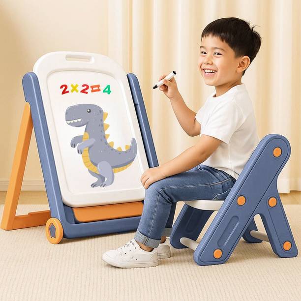 Little Olive DoodleBuddy Drawing Board & Chair Set | With Storage Tray | Foldable | Age 2+