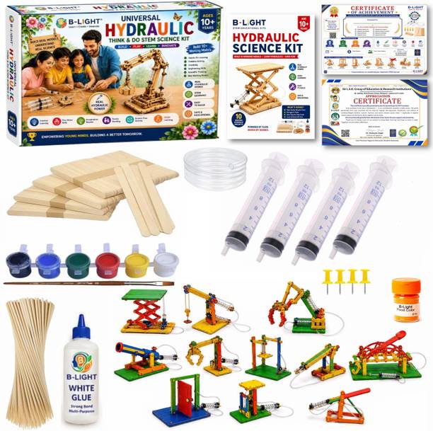 B-LIGHT DIY Hydraulic Think & Do STEM Science Kit with 10+ Working Models