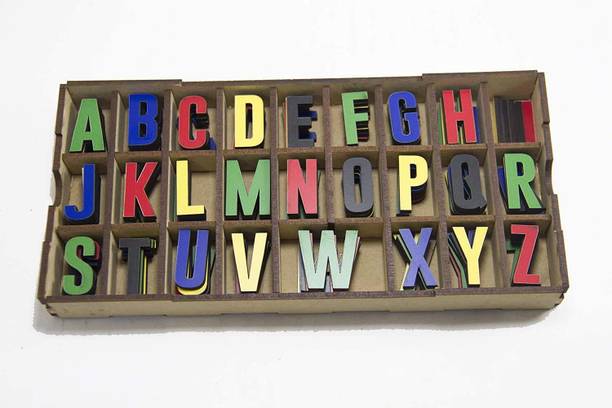 GOLDEN Rrrise Educational Wood Alphabet Set - 3D Memory Letters for Pre-School