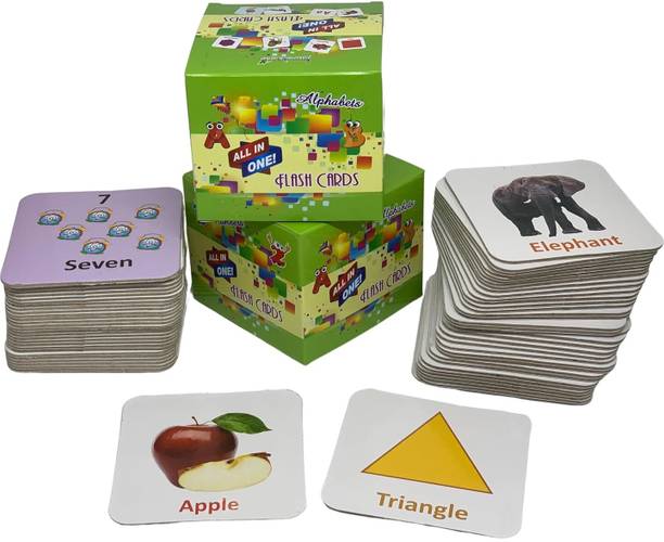 gurukanth All in One Flash Cards for Kids (Non-Tearable flashcards - Water Proof)