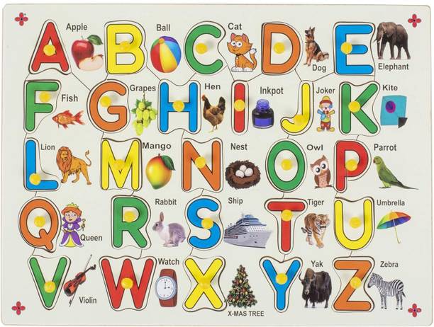 ZUNBELLA Wooden Capital Alphabets Learning Educational Board Set For Kids