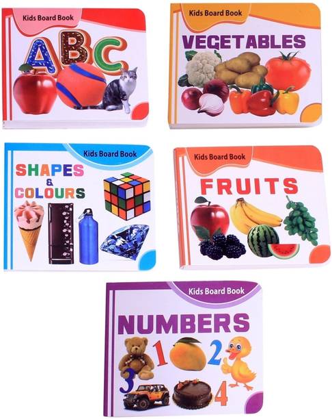 ZEQTOS Pocket Book Set of Alphabets, Shapes & Colours, Number 1-20, Fruits, Vegetables