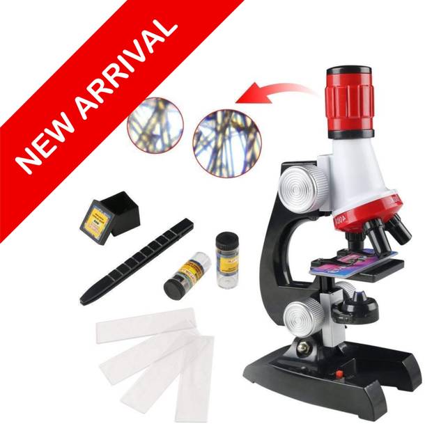 CountryLink Kids Microscope Toy Kit with LED Light and Slides 1200X Zoom Learning Set