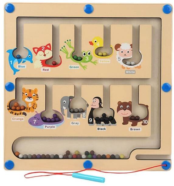 BVM Wooden Magnet Board Puzzles for Toddler Activities, Counting, Matching Games