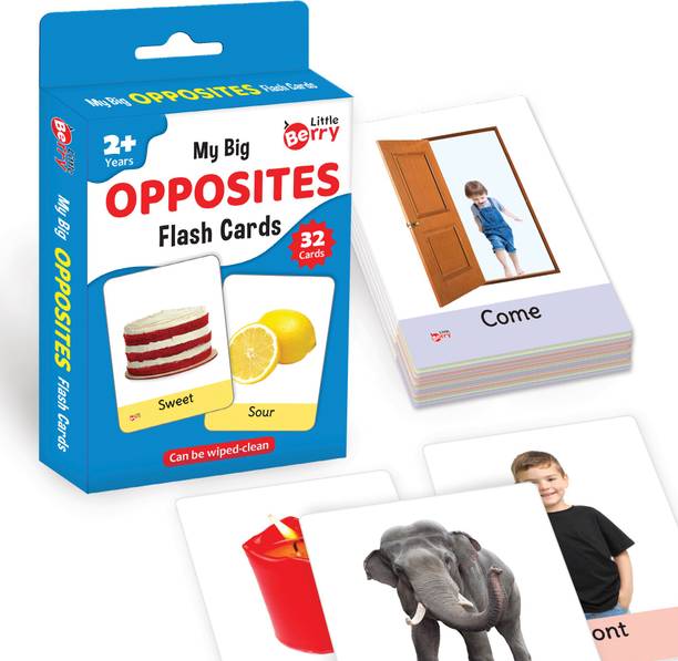 Little Berry OPPOSITES Flash Cards for Kids (32 Cards) | Fun Learning Toy for 2-6 years