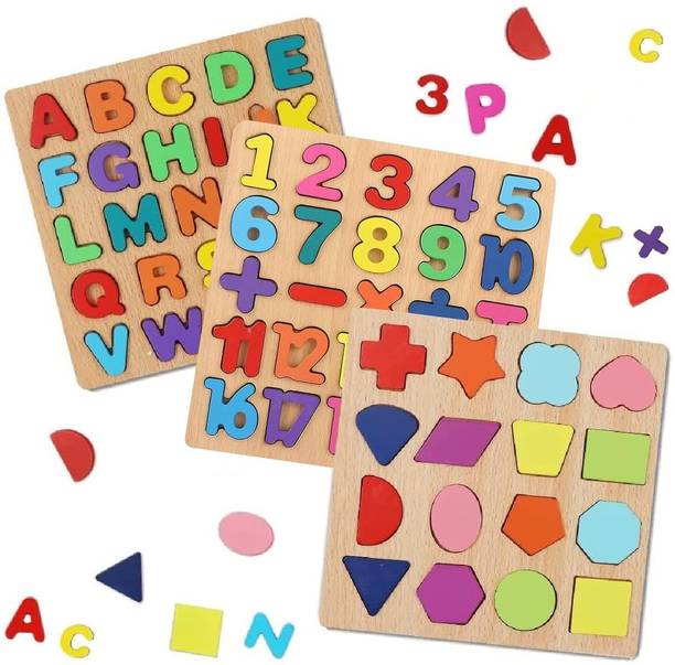 Easymart Baby Wooden Learning Educational Toy ABCD Board for Kids