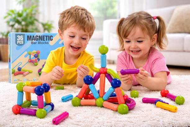 Glimring 36 Pc Magnetic Bar Blocks STEM Kit