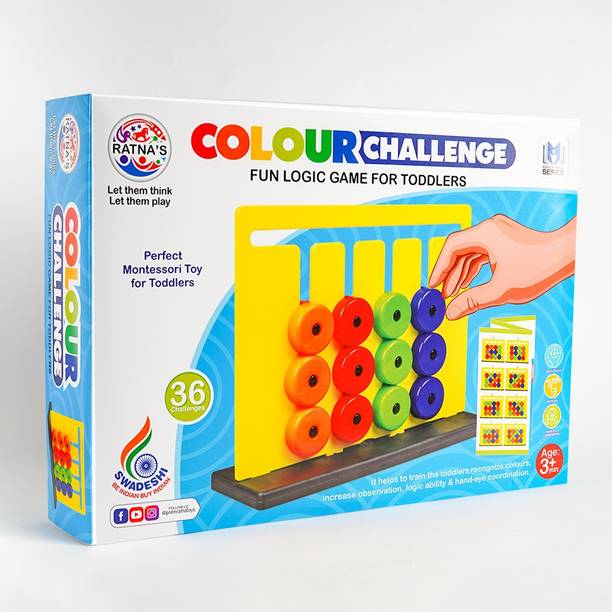 Ratnas Colour Challenge Montessori Slide & Match Puzzles Brain Game (Multicolor) (1949)