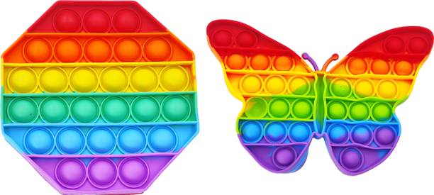 Humaira Pop It Fidget Sensory Toy - Stress Relief Silicone Pressure Reliever (Pack of 2)
