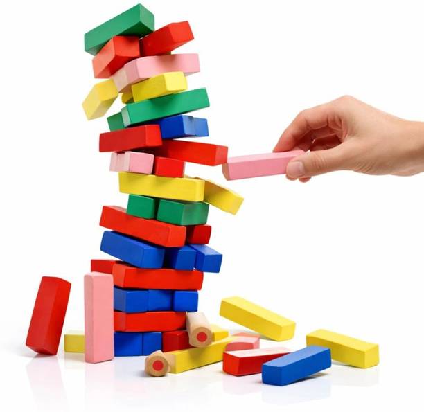 Seboncare Vibrant Wooden Stacking Tower Stacking Block Game Set for Kids & Adults -SC1
