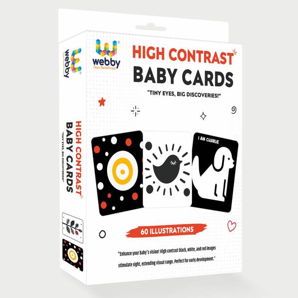 Webby High Contrast Baby Sensory Development Flashcard for Newborn, Infants and Babies