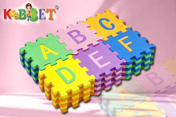 कोब्बेट 36Pcs ABCD Alphabet Puzzle Foam Mat for Interlocking Learning Alphabet & Number