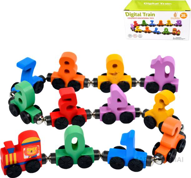 MARA BOMMAI Wooden Magnetic Number Train Toy 0-10 Learning Educational Toy for Kids