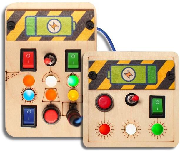 Clapstore Toys Montessori Busy Board Spark & Mini Switch Combo Toys With LED Lights for Kids